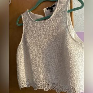 Forever 21, flower crop top, Size L in white